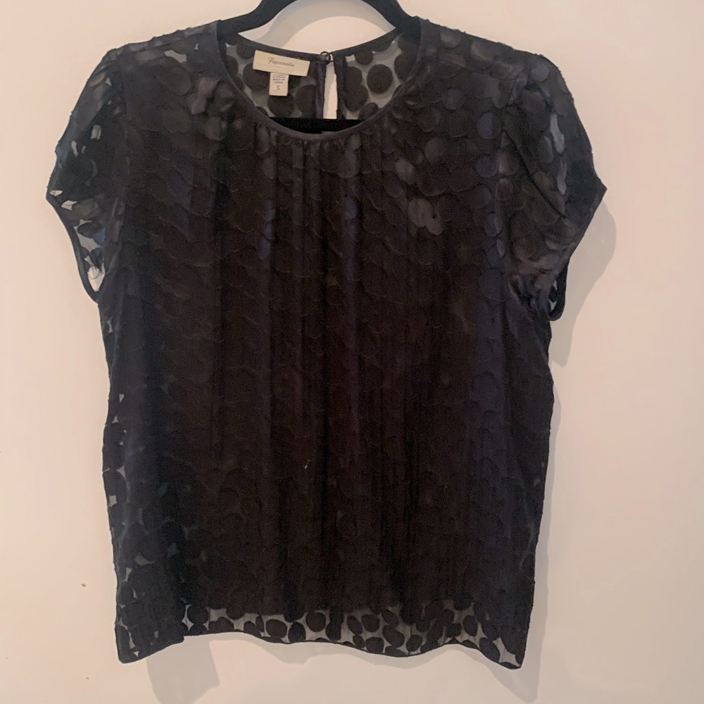 Faconnable blouse sheer spotted top
